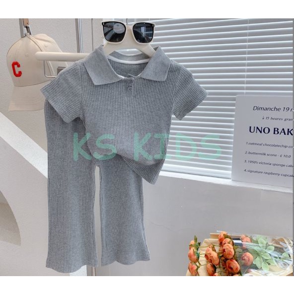 KS Kids - Setelan Anak Perempuan Stelan Anak Cewek Setcel Anak Rajut One Set Knit Anak Korean Style Kekinian Premium Terbaru Usia 3 - 10 Tahun