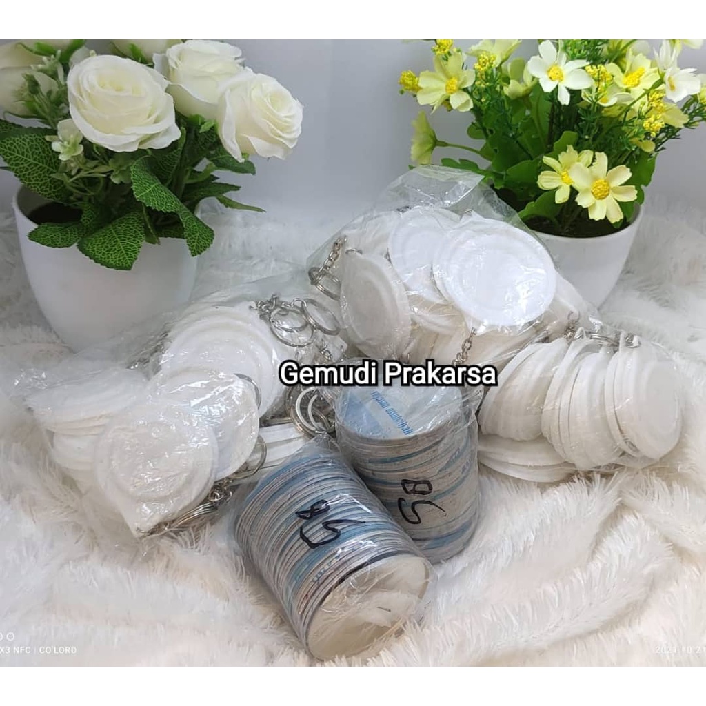 Bahan Pin Gantungan Kunci Pin 1 Sisi 58 mm Ring Gepeng | Bahan Pin Ganci