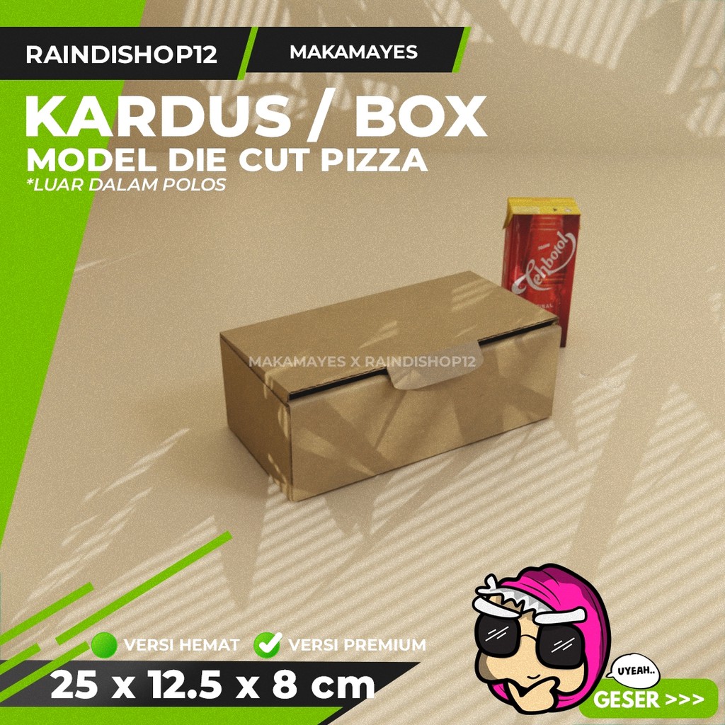 

(MIN 5 PCS) BOX 25 X 12.5 X 8 CM KARDUS DIE CUT PIZZA KEMASAN PACKAGING KADO