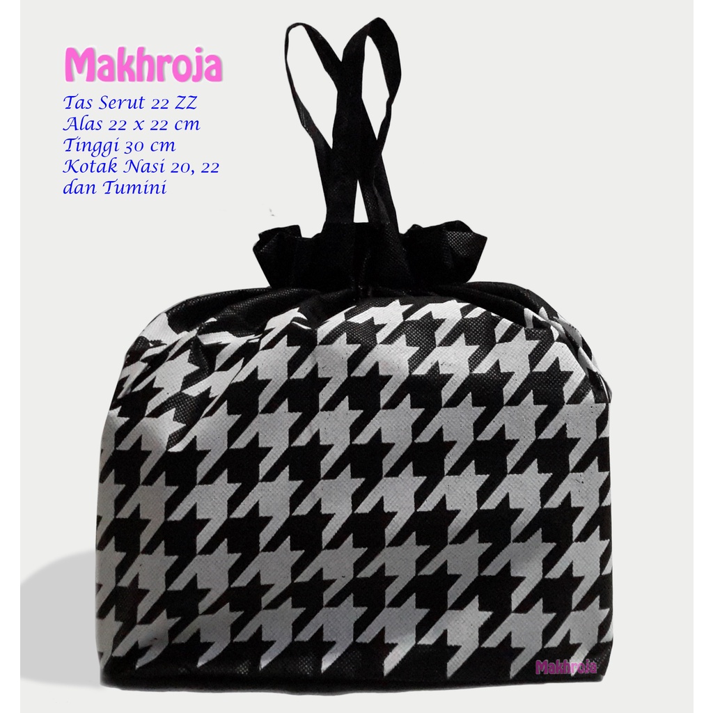 

Tas Hajatan Goodie Bag Serut 22 ZZ Hitam Putih
