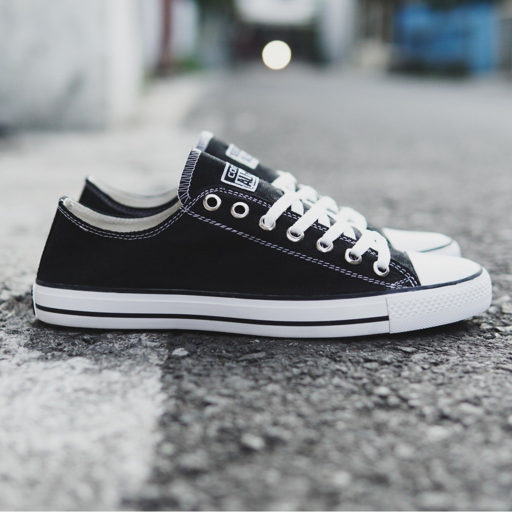 COD ! Sepatu Pria/Wanita Converse Allstar Pendek Hitam Kasual Sneakers Bertali /Sekolah/Kuliah/Murah