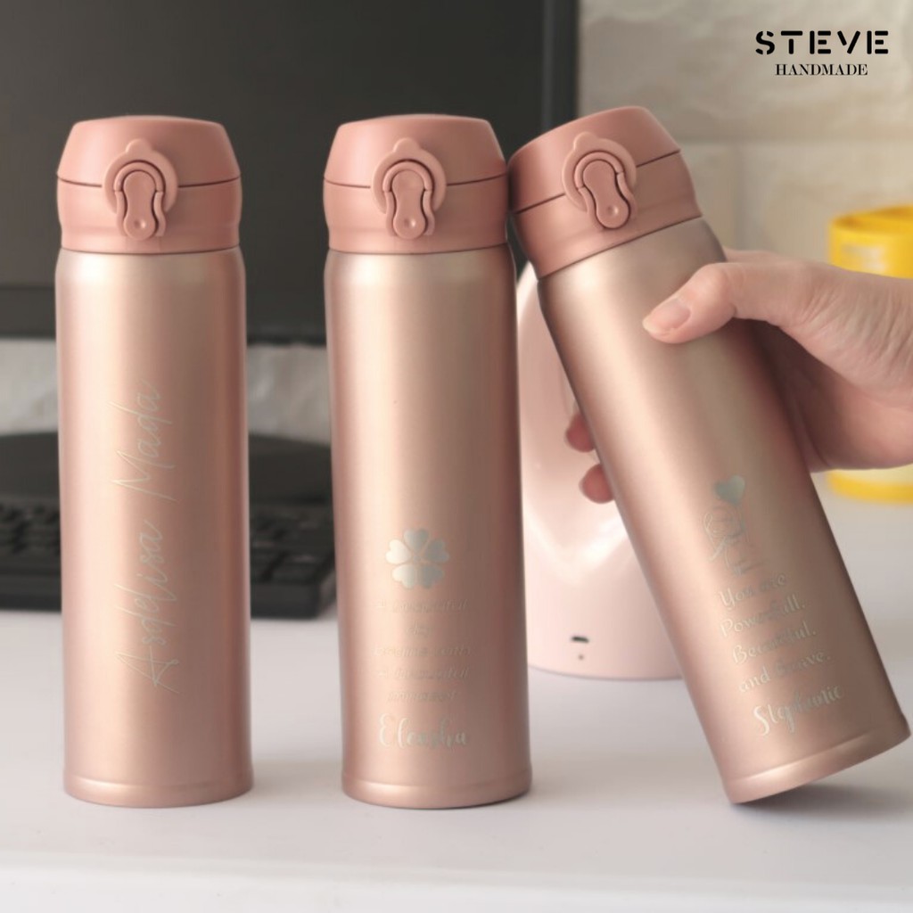 Botol minum stainless termos vacuum tumbler travel mug TM0309 Rose Gold