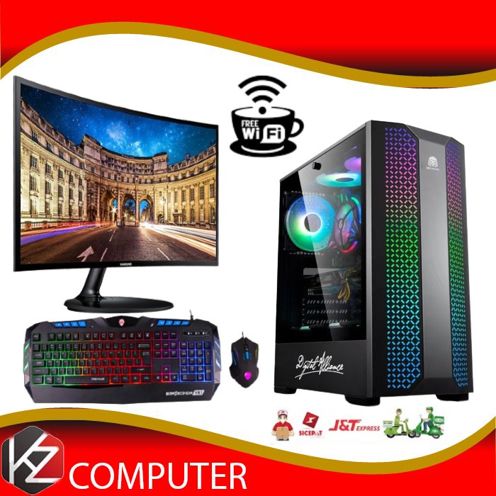 PC Gaming Lengkap Intel i7 10700F / VGA RTX 3050 8GB DDR6 / RAM 32GB / SSD / Monitor 24 INCH