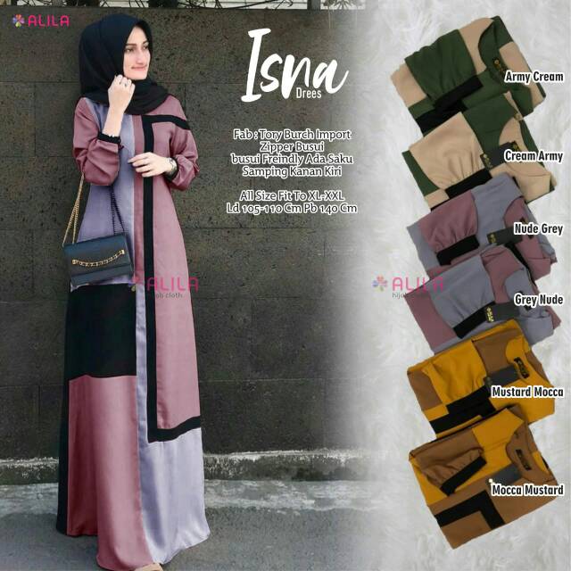 DRESS GAMIS MAXY // ISNA DRESS BY ALILA // BAHAN TORYBURCH
