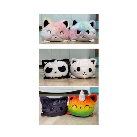 Boneka Reversible Kucing Bolak balik/berubah expression