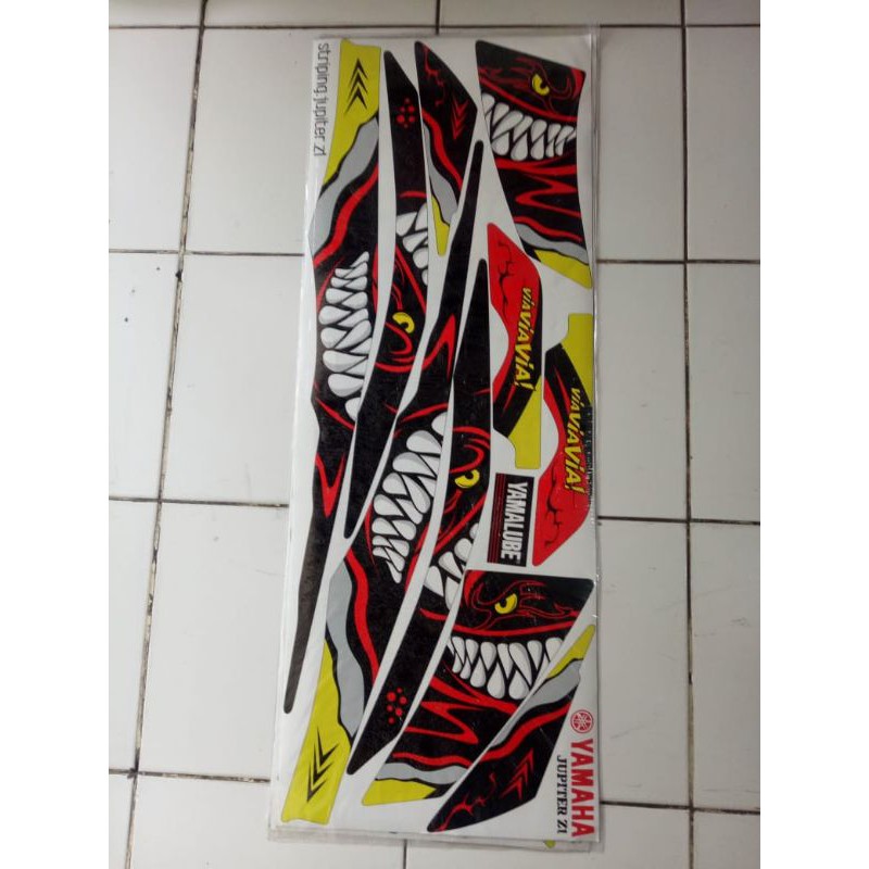 striping sticker variasi Yamaha Jupiter Z1 shark warna hitam,putih,abu,biru
