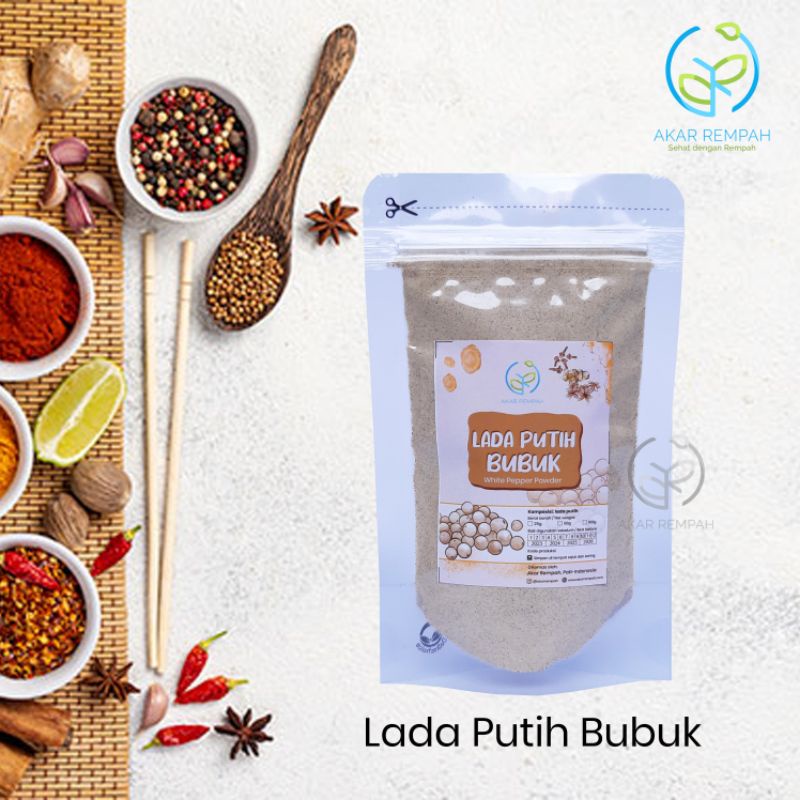 

Akarrempah Lada Putih Bubuk Murni / Merica / White Pepper Powder