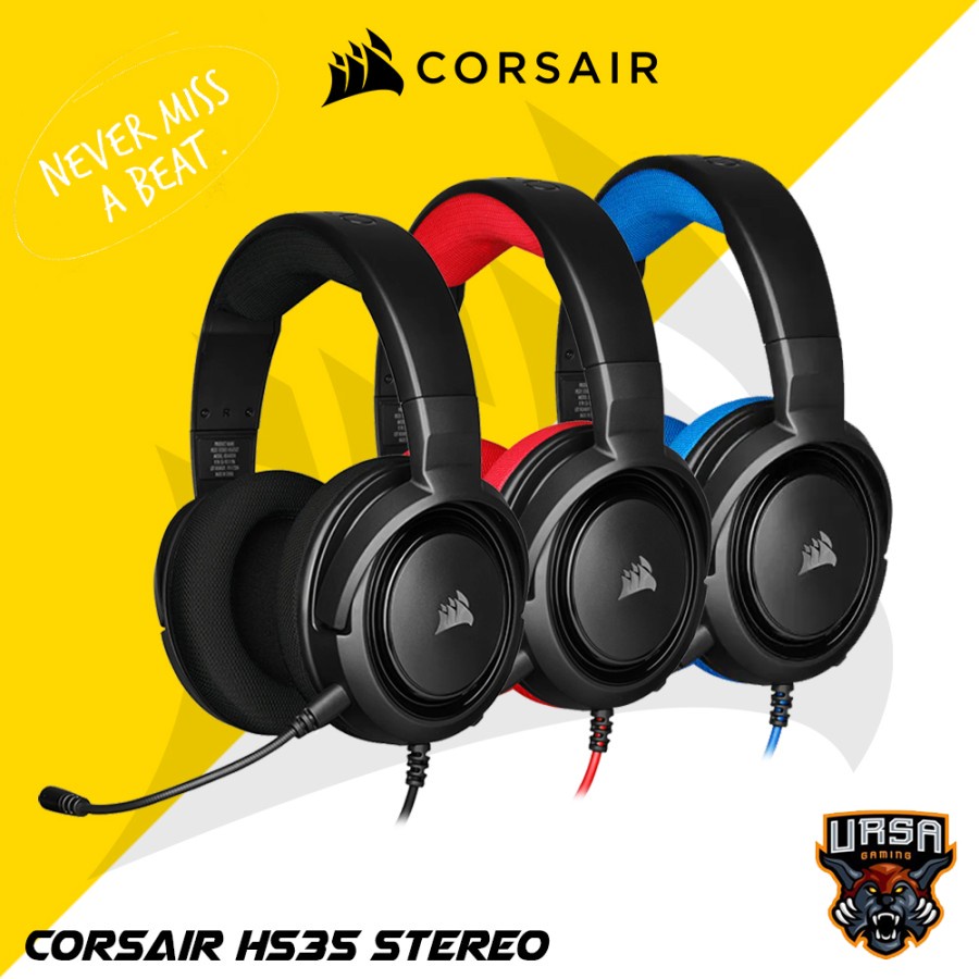 Headset Corsair HS35 Stereo Gaming Headset Carbon Black - Original