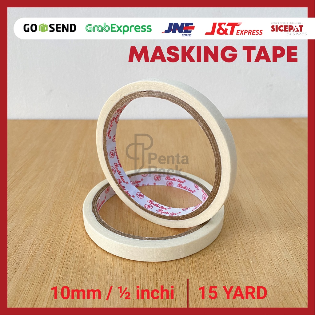 

Lakban Kertas / Masking Tape (10 mm / 1/2 inchi X 15 yard) BODHI
