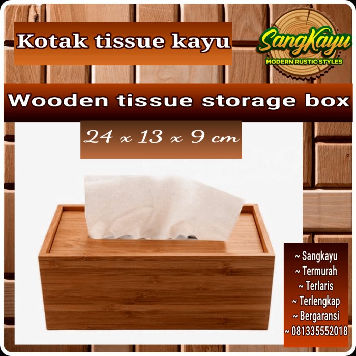 Tempat tissue kotak kayu asli full kayu tissue storage box wood - Kayu mahoni