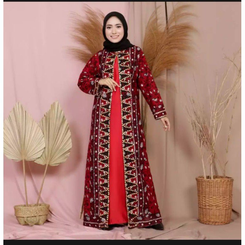 GAMIS BATIK SONGKET PALEMBANG DRESS WANITA KONDANGAN COUPLE KAPELAN PASANGAN TERBARU 2021 MODERN ADE