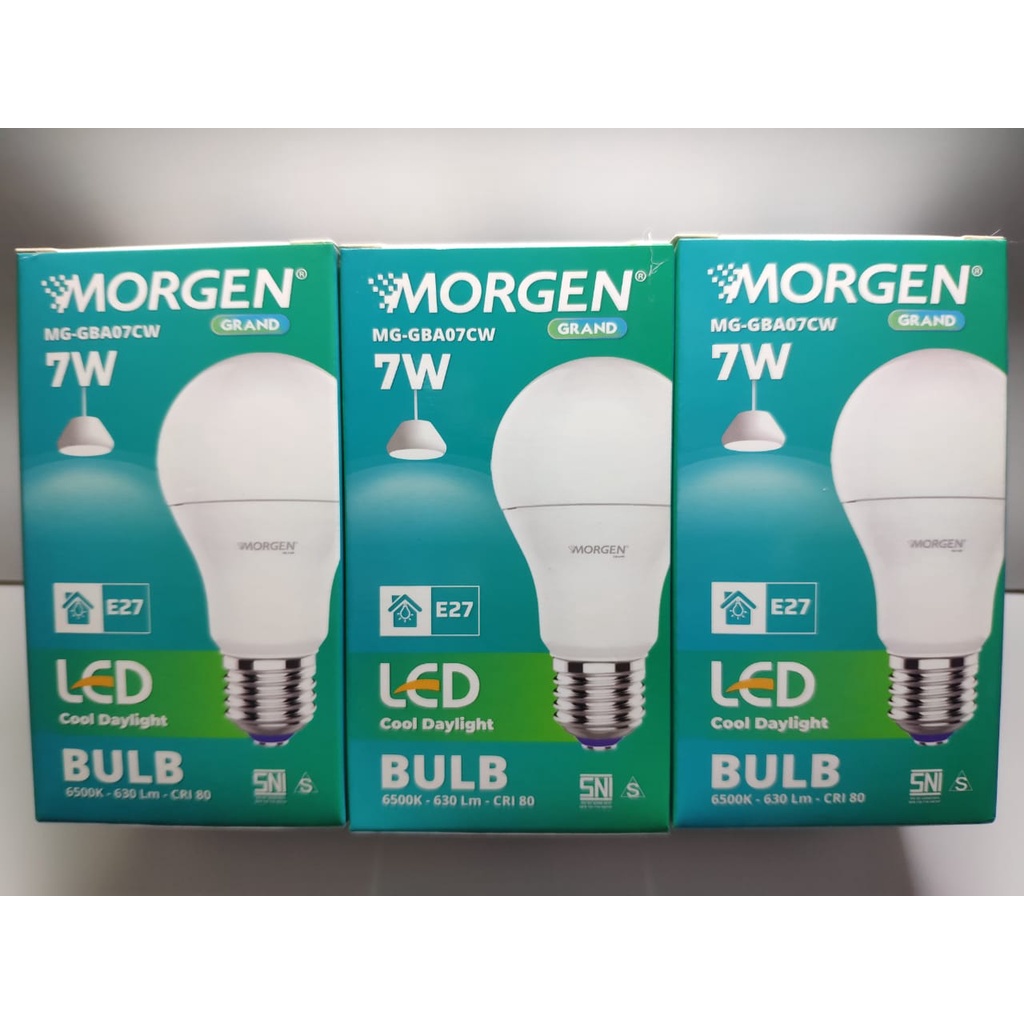 LAMPU LED BULB 7w / 7 Watt PUTIH MORGEN GRAND GARANSI 2 TH