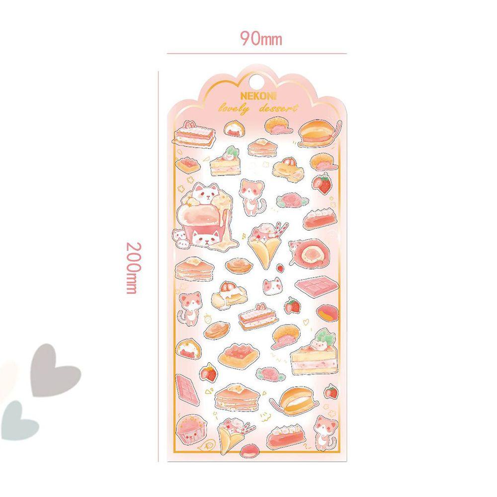 [Elegan] Alat Tulis Stiker Kucing Kawaii Epoxy Kristal Perlengkapan Sekolah Planner DIY Craft Handphone Stiker Gadis Diary Scrapbooking Stiker