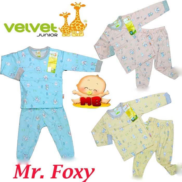 REady Velvet Junior XL XXL Piyama Bayi Velvet Baju Bayi Velvet Panjang