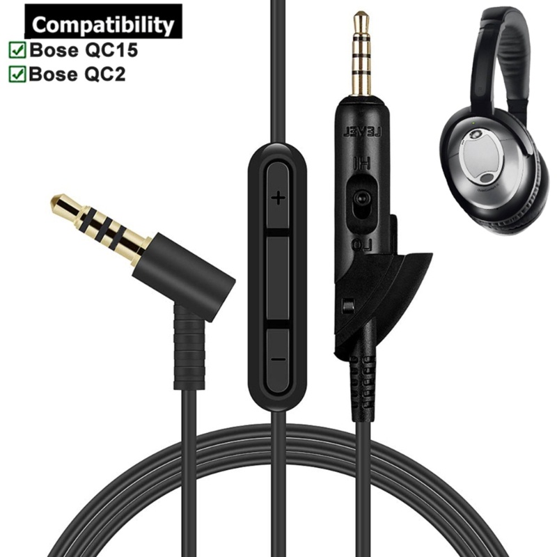 Bt Kabel Ekstensi Headphone Cord Untuk QC15 Headphone Wire Cable 70.87in Kawat Dengan/Tanpa Mikrofon