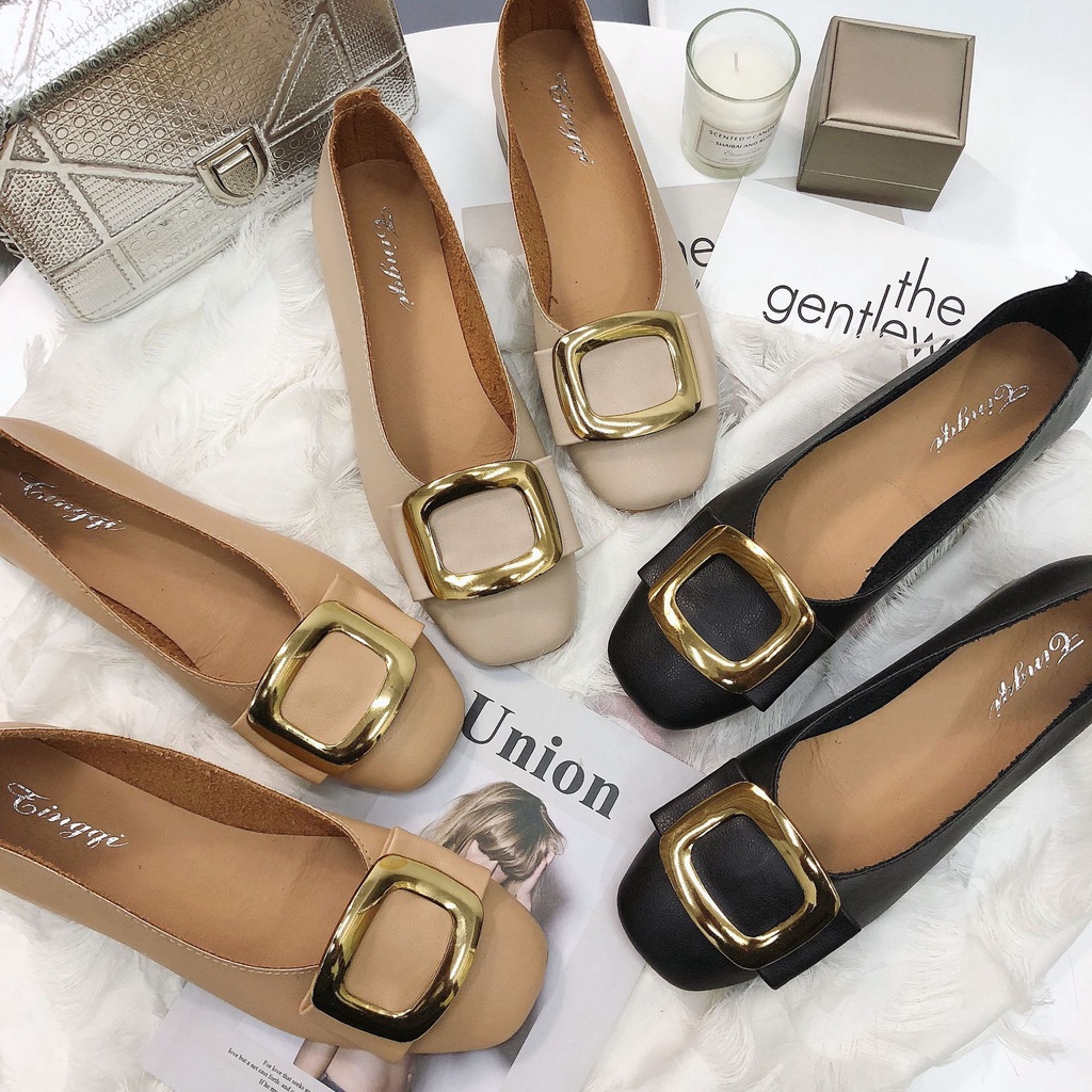 FD Sepatu Kerja Wanita Flat Hak Tahu 3cm Sepatu Kasual Cewek Terbaru KI-021