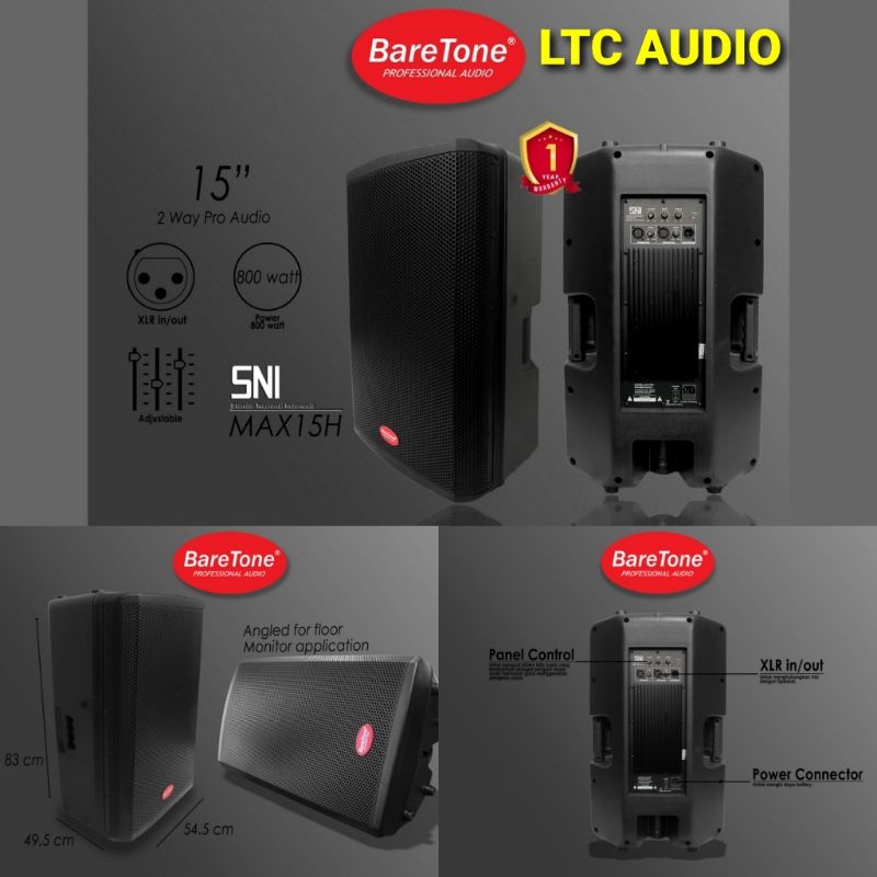 SPEAKER AKTIF BARETONE MAX-15H / BARETONE MAX 15H 15 INC ORIGINAL