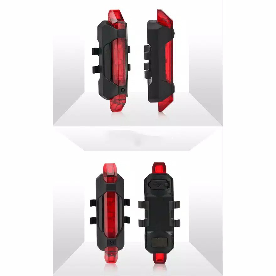 Lampu Belakang Sepeda Cahaya Penerangan LED USB Rechargeable Anti Air