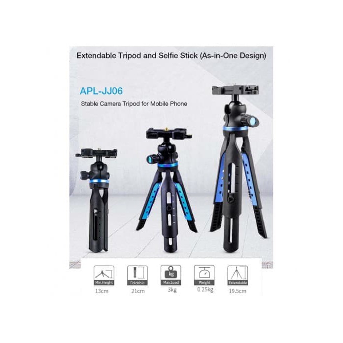 APL-JJ06 Apexel Extendable Camera Tripod for Smartphone Digital Camera