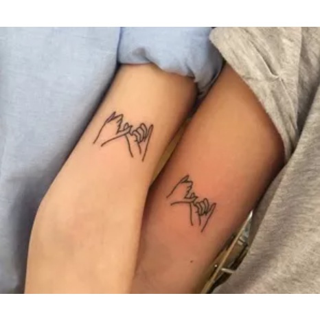 Tato Temporer Couple / Stiker Tato Minimalis - Tato Romantic Love Sepasang