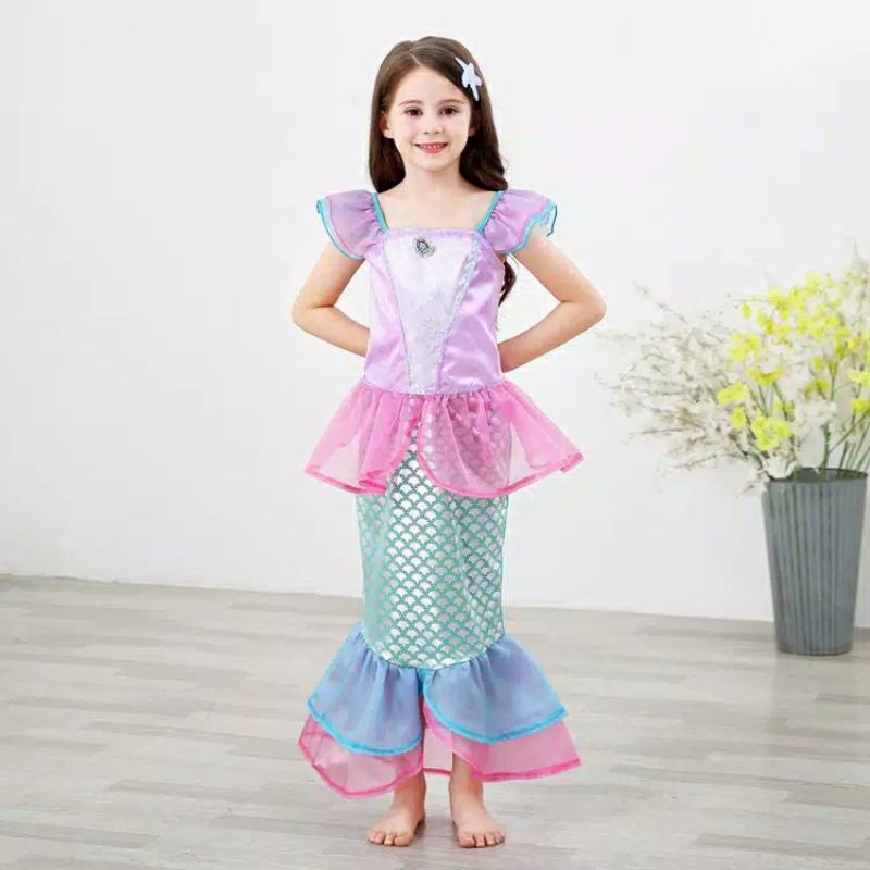 Dress anak mermaid princess ariel kostum cost play