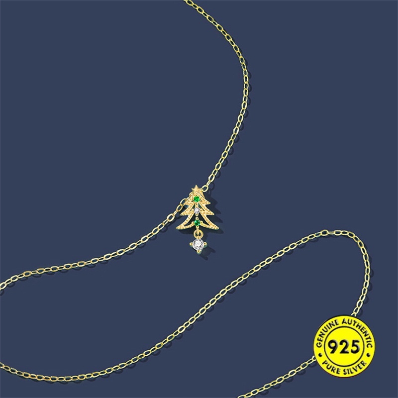 Kalung Rantai Dengan Liontin Batu Emerald Inlaid Zircon Untuk Wanita