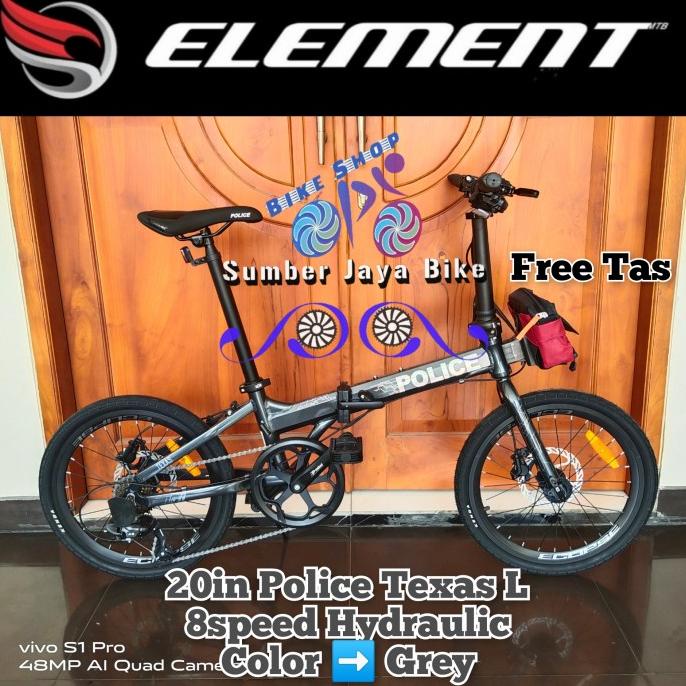 SEPEDA LIPAT POLICE TEXAS FOLDING BIKE 20 INCH ALLOY HYDRAULIC
