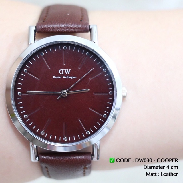 Jam tangan pria wanita tali kulit leather termurah import grosir ecer D030