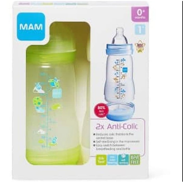 Mam Anti Colic Bottle Botol Susu Bayi 260Ml Twin Bpa Free Premium