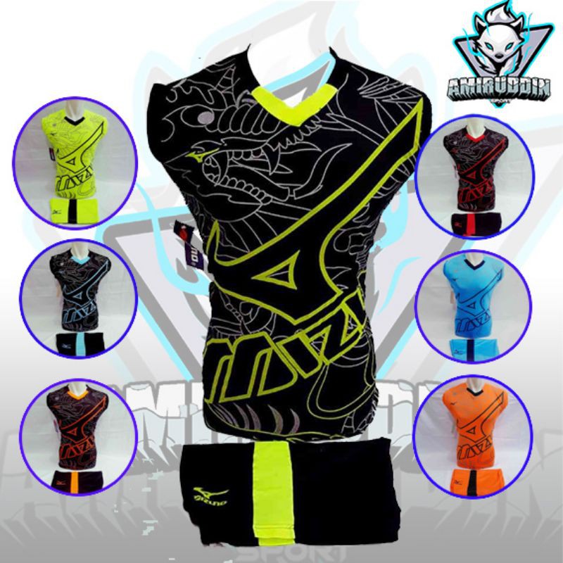 Baju Olahraga Set Mizuno Singklet NAGA Kostum Volly Baju Volly