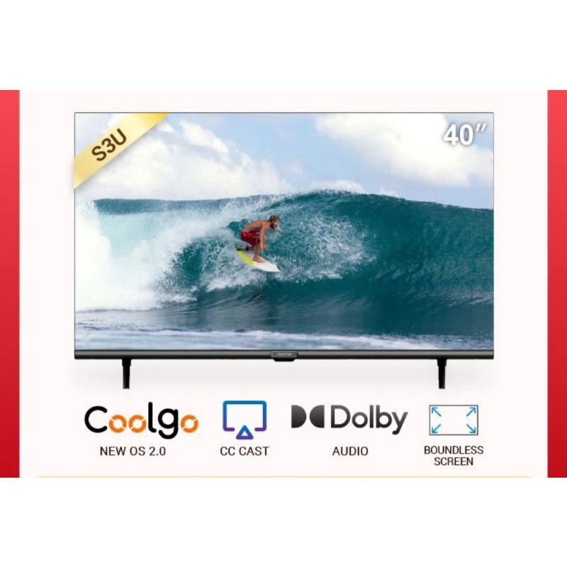 TV LED COOCAA 40 INCH SMART DIGITAL TV 40S3U 40S3 YOUTUBE GARANSI RESMI COCA COOCA KOKA