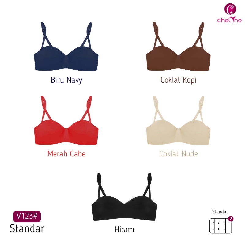 BH Chelyne Seamless Lycra V123 Standar Size / V761 Big Size - Premium Half Cup Bra Polos