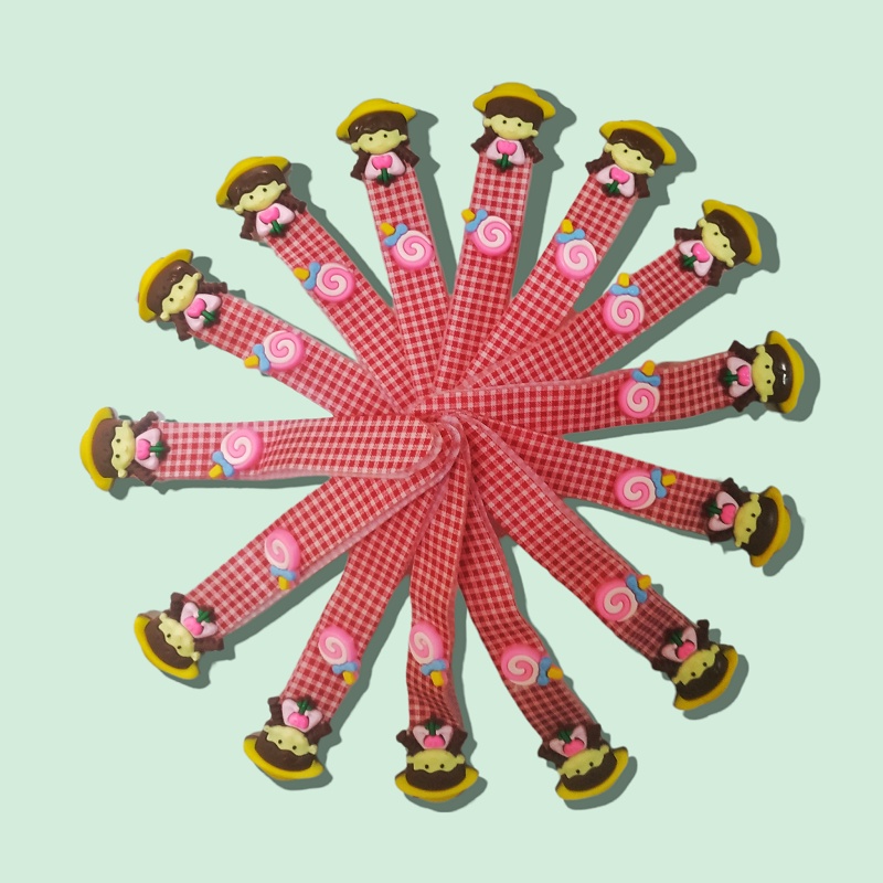 Bandana Anak Korea Karakter Strap Velcro Motif 3D