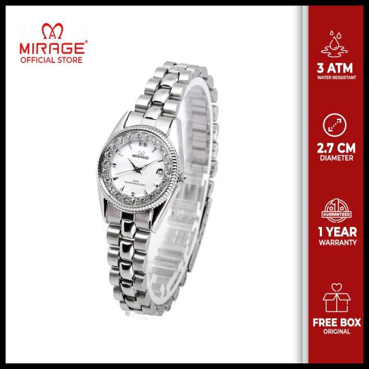 Jam Tangan Mirage Wanita Original Rx 1580 L Silver Pp