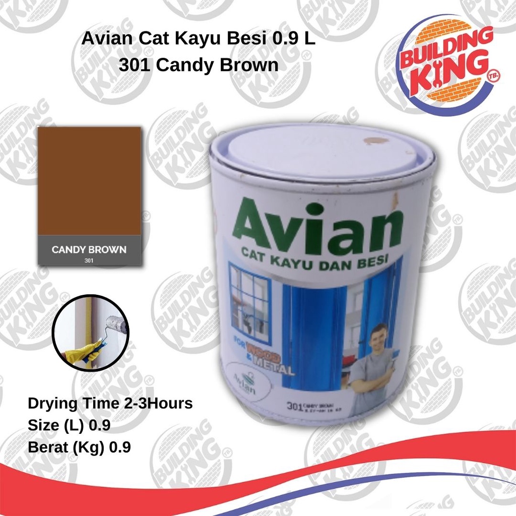 Cat Avian Besi Kayu 1 Kg 0,9L Coklat 301 Candy Brown 1 Kg