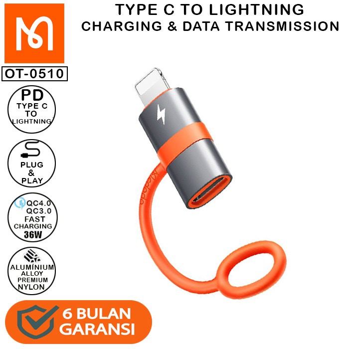 MCDODO OT-0510 Extension Fenale Type C to Male Lightning - Charge PD Converter Garansi Resmi 6 Bulan