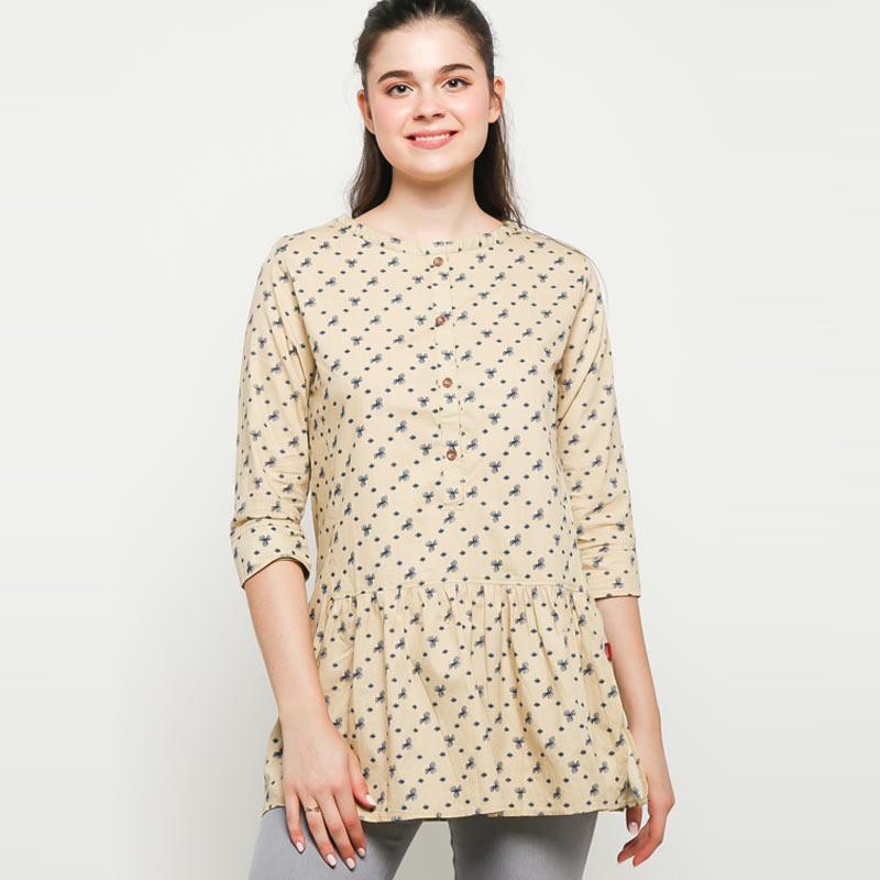 CAESAR Kemeja Blouse Blus Bluse Wanita Motif Bahan Katun