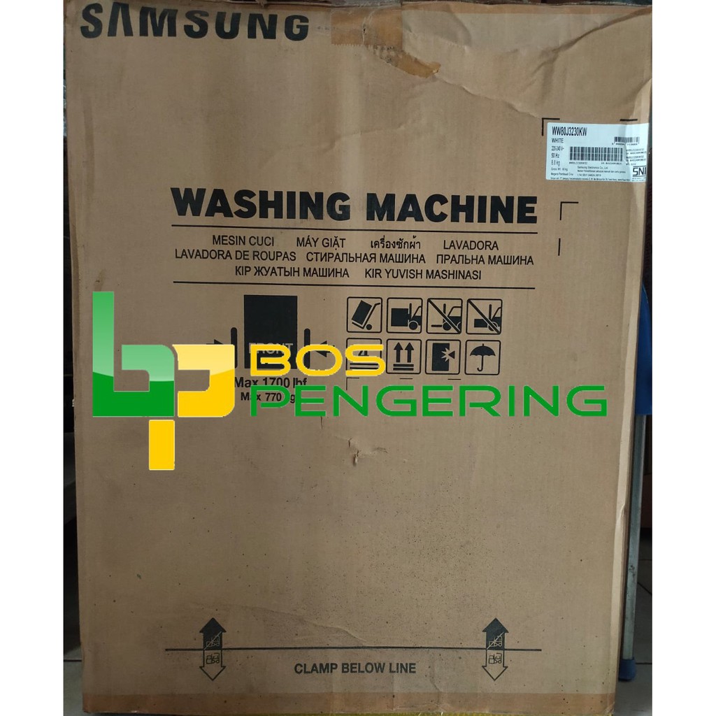 Mesin Cuci Washer Frontload Bukaan Depan Samsung 8 Kg WW80J3230KW Quick Wash Cuci Cepat