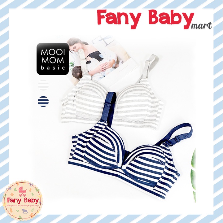 MOOIMOM BASIC STRIPE FRONT BUCKLE MATERNITY &amp; NURSING BRA