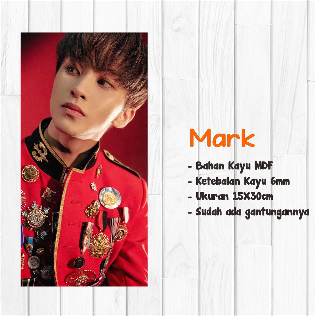 Walldecor NCT127 Mark Punch Ukuran 15x30cm Wall Decor Poster Kayu Hiasan Dinding KPOP Korea Glossy