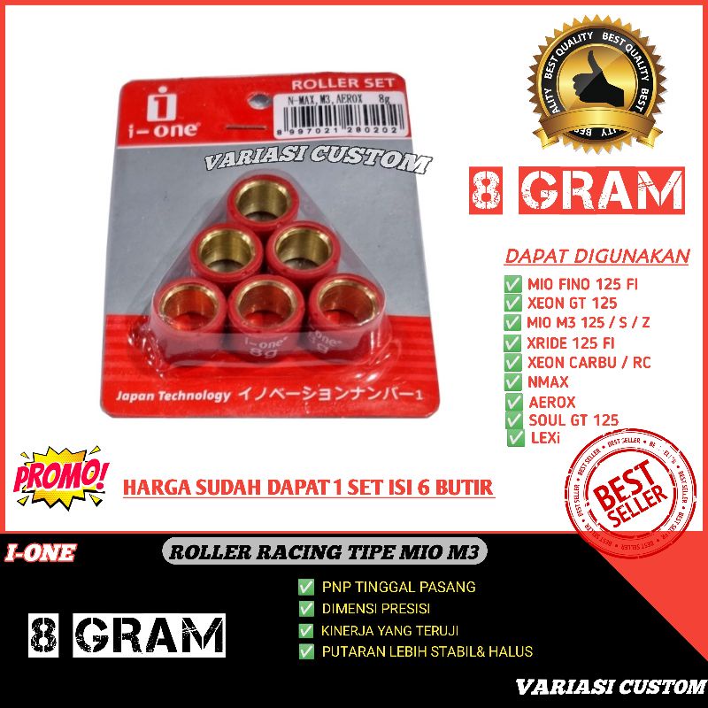 ROLLER ROLER LOLER RACING MIO M3 NMAX AEROX LEXI XEON FINO 125 SOUL GT 125 8 GRAM GR ORIGINAL IONE