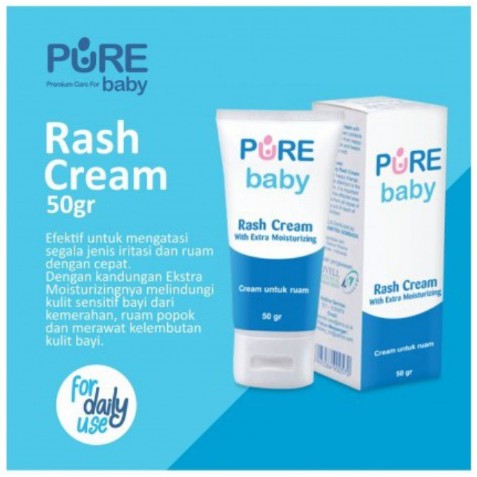 PURE Baby Rash Cream Krim Iritasi Bayi Dengan Pelembab 50 Gram