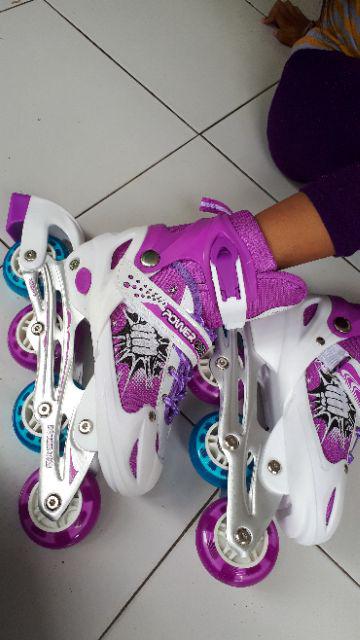 New Sepatu Roda Anak Inline Skate Murah Power Line Pl 6036 - Ungu 