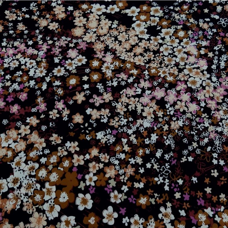 Kain Perca kaos korea spandek melar motif bunga 75x150cm