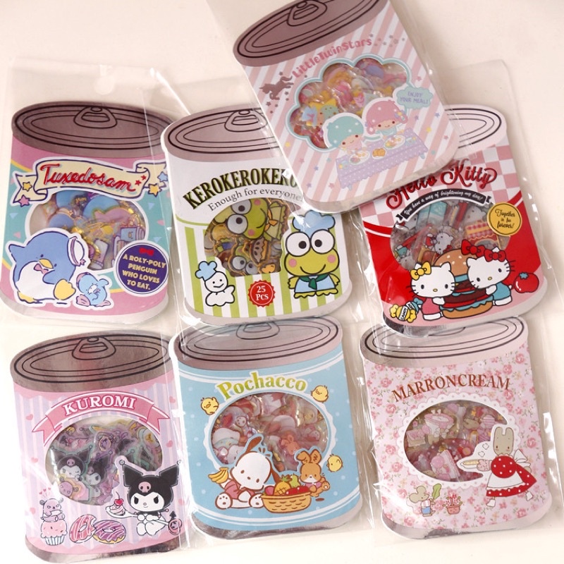 

Sticker Pack Aesthetic Original Sanrio Can Kaleng Kuromi Hello Kitty Little Twin