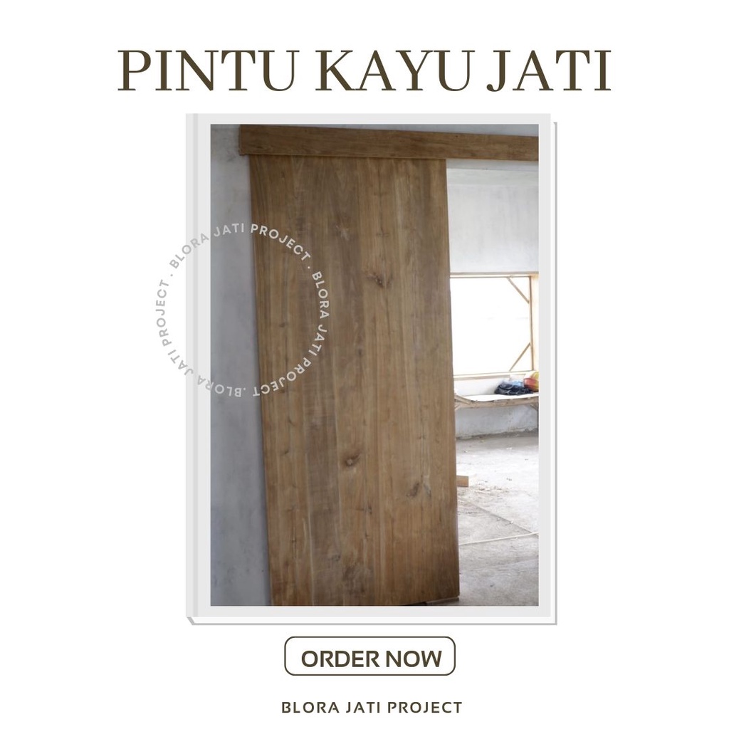 Pintu Kayu Jati Asli / Daun Pintu Bahan Kayu Solid