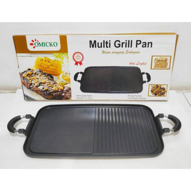 MULTI GRILL PAN OMICKO / Alat Panggang BBQ Sosis Daging Ayam Teflon