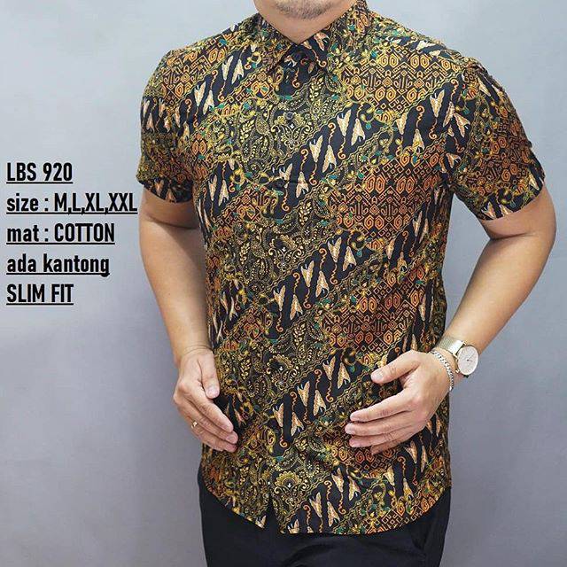 kemeja lengan pendek slimfit bahan kattun toska