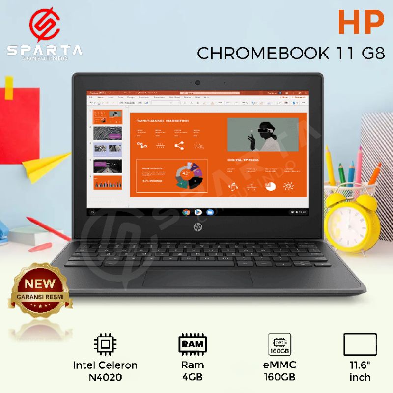 Laptop HP Chromebook 11 G8 Intel Celeron N4020 Ram 4 GB eMMC 160 GB 11 in New