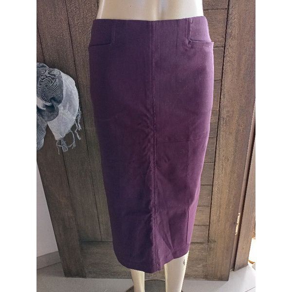 Rok pensil wanita katun stretch import